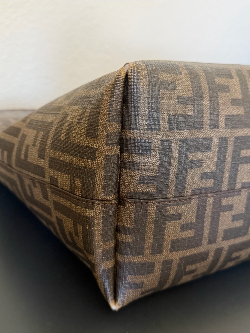 Authentic Fendi Brown Zucca Canvas Roll Tote - Picture 8 of 12